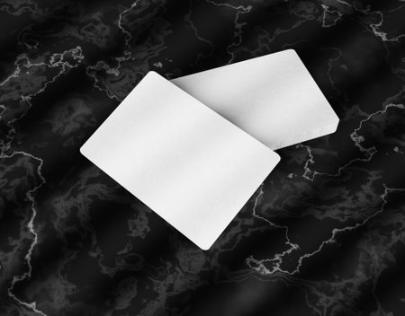 business card in black marble photo suitable for illustration, mockup and previewの写真素材
