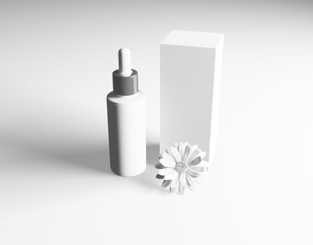 Skin Care Box product background illustration in white backgroundの写真素材