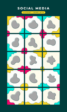 Aesthetic Abstract Social Media Layout Templateのイラスト素材