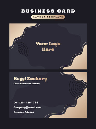Luxury Black & Gold Business Card Layout Templateのイラスト素材