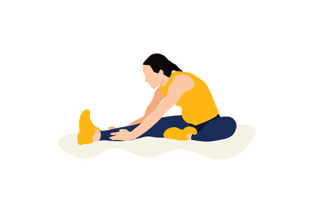 Woman doing Sports Flat Character suitable for illustration, preview and backgroundのイラスト素材