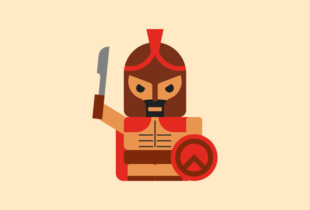 Spartan Army Flat Characterのイラスト素材