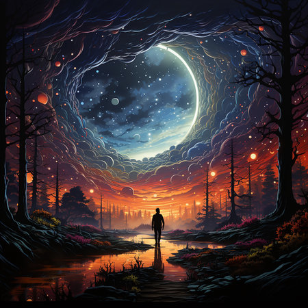 psychedelic background painting made by AI generative photoの素材