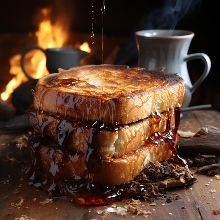toast and coffee Image Photography made by AI generatedの素材