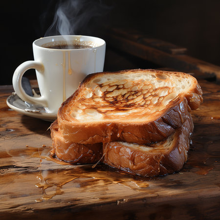 toast and coffee Image Photography made by AI generatedの素材