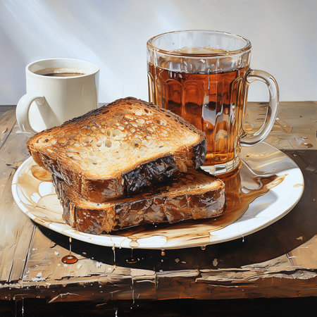 toast and coffee Image Photography made by AI generatedの素材