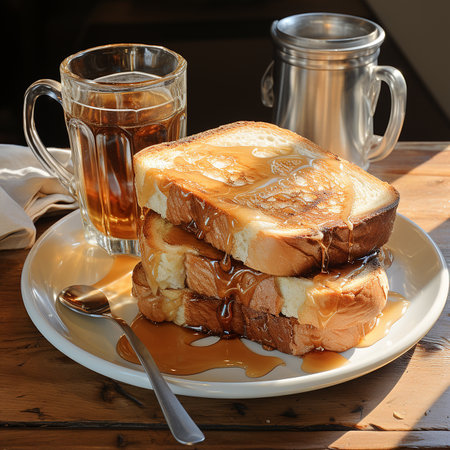 toast and coffee Image Photography made by AI generatedの素材