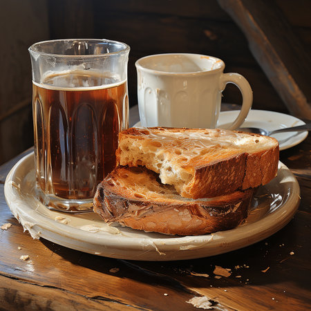 toast and coffee Image Photography made by AI generatedの素材
