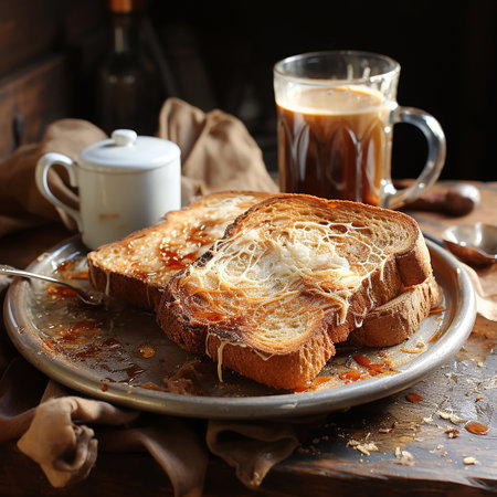 toast and coffee Image Photography made by AI generatedの素材