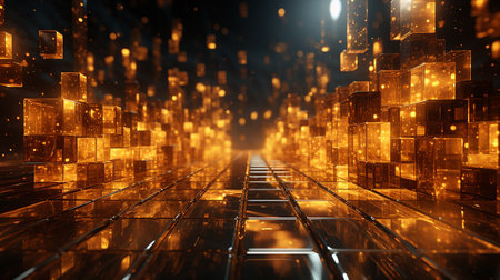 abstract golden background made by AI generative photoの素材