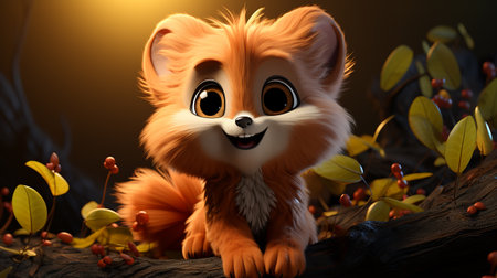 cute animal cartoon character made by AI generative photoの素材
