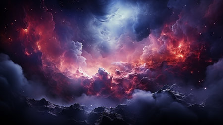 galaxy and nebula photo with purple and pink color tone, hyper realistic Made by AI generatedの素材