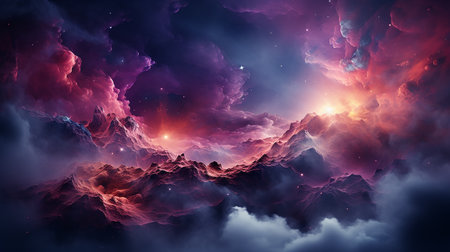 galaxy and nebula photo with purple and pink color tone, hyper realistic Made by AI generatedの素材
