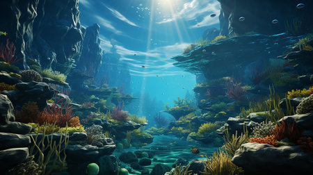 environment under the sea AI generativeの素材