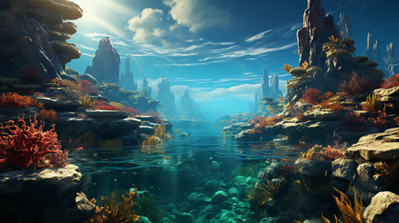 environment under the sea AI generativeの素材