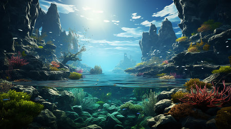 environment under the sea AI generativeの素材