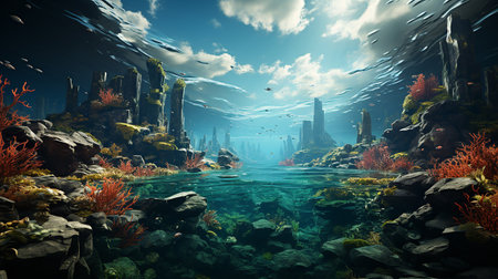 environment under the sea AI generativeの素材