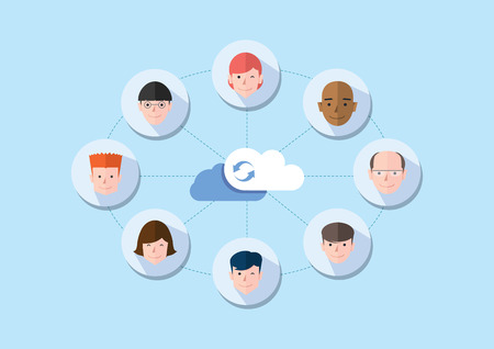 share concept flat design, vector のイラスト素材