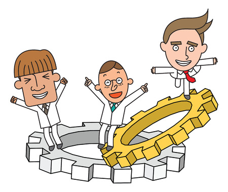 Funny line character illustration Business Story seriesのイラスト素材