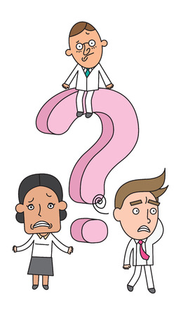 Funny line character illustration Business Story seriesのイラスト素材