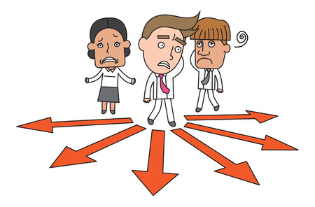 Funny line character illustration Business Story seriesのイラスト素材