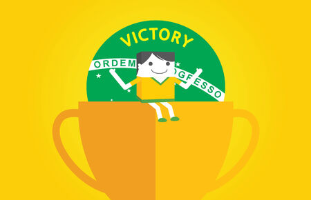 soccer concept flat character design, vectorのイラスト素材