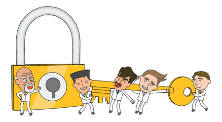 Funny line character illustration Business Story seriesのイラスト素材