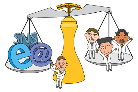Funny line character illustration Business Story seriesのイラスト素材