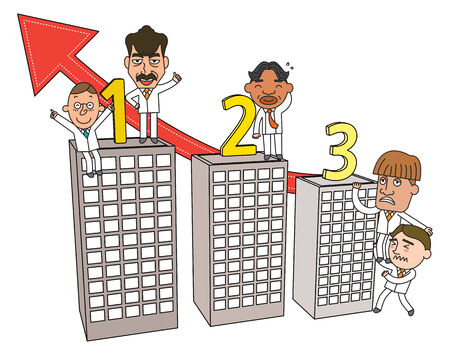 Funny line character illustration Business Story seriesのイラスト素材