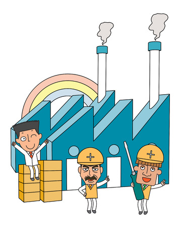 Funny line character illustration Business Story seriesのイラスト素材