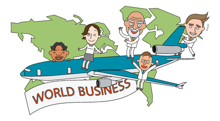 Funny line character illustration Business Story seriesのイラスト素材