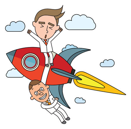 Funny line character illustration Business Story seriesのイラスト素材