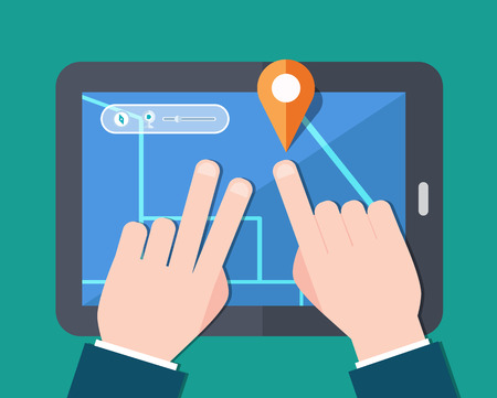 find map concept flat design, vectorのイラスト素材