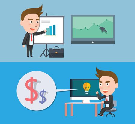 Funny flat character illustration Business seriesのイラスト素材