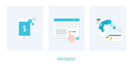 online payment concept icon setのイラスト素材