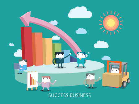 flat character business concept illustrationのイラスト素材