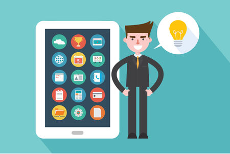 flat design, smart phone concept illustのイラスト素材