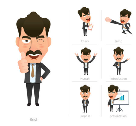 Businessman corporate life flat design 7set-bossのイラスト素材