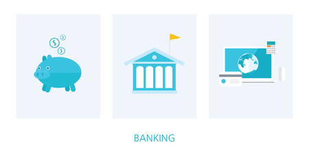 banking concept flat designのイラスト素材