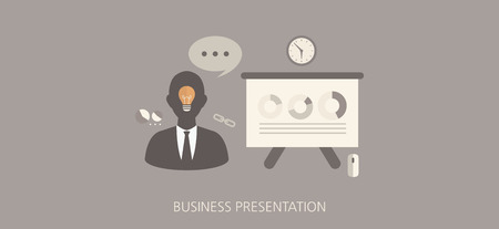 Modern and classic business presentation flat concept icon setのイラスト素材