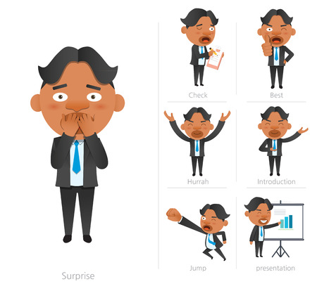 Businessman corporate life flat design 7set-employeeのイラスト素材