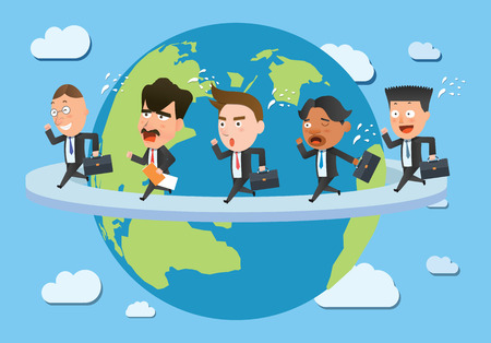 Business corporation global business concept flat characterのイラスト素材