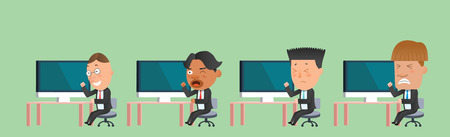 Business corporation team computer concept flat characterのイラスト素材