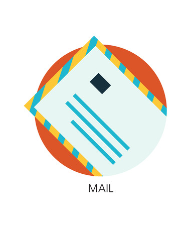 contact mail flat iconのイラスト素材