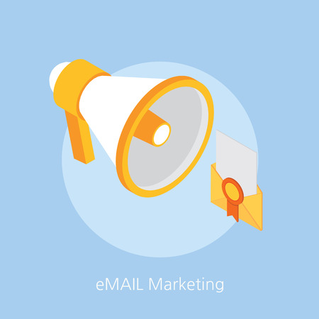 email marketing concept design 3d isometric vector illustrationのイラスト素材