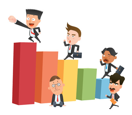 Business corporation team graph concept flat characterのイラスト素材