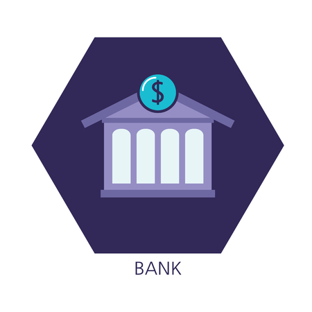 Bank flat icon conceptのイラスト素材