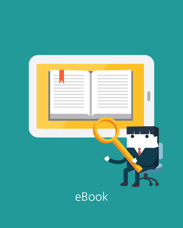 Flat Business character Series.business ebook concept Note to editor:のイラスト素材