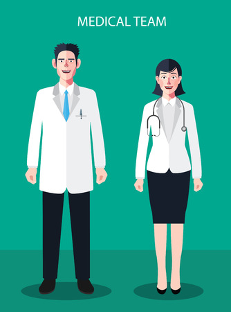 Flat characters of doctor's concept illustrationsのイラスト素材
