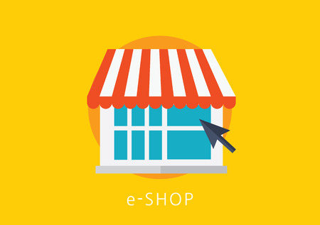 e-shop concept flat iconのイラスト素材
